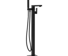 Freestanding Bathtub Faucet Black Stainless Steel 90 cm