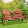 NEW SALE | Fir Wood Convertible 2 to 3 Seater Outdoor Garden Bench Wood Tone Image 2