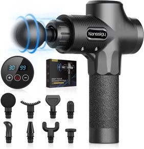 Massage Gun Deep Tissue,30 Speeds Powerful Percussion Muscle Massager,2500mah Electric Handheld Muscle Massage Gun,Portable Fascia Gun with 8 Massager Heads for Athletes Muscle Tension Pain Relief
