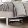 Double Bed Frame with Headboard 4ft6 135 x 190 cm 11.8 Height Upholstered Bed Base Wooden Slat Support  Easy Assembly Off White Image 3