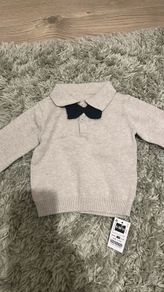 Bow tie knit polo top