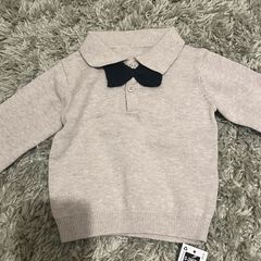 Bow tie knit polo top