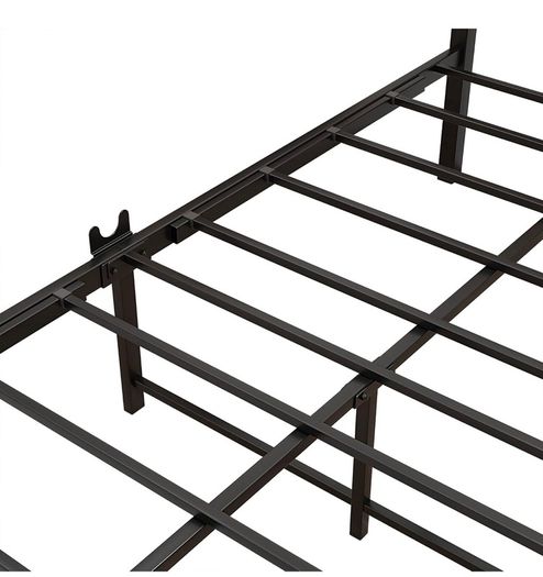 3ft Single Bed Frame with Wooden Headboard, Brown Heavy Duty Steel Support, No Box Spring Needed, Noise Free,Easy Assembly