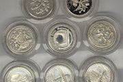 Great Britain Silver Proof 1984 1999 2007 2005 2004 2006 2003 1999 2002 1 Pound Silver Coins in Original Capsules