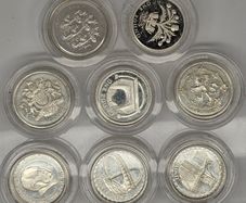 Great Britain Silver Proof 1984 1999 2007 2005 2004 2006 2003 1999 2002 1 Pound Silver Coins in Original Capsules