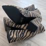 tiger print suede black brown boots Image 4