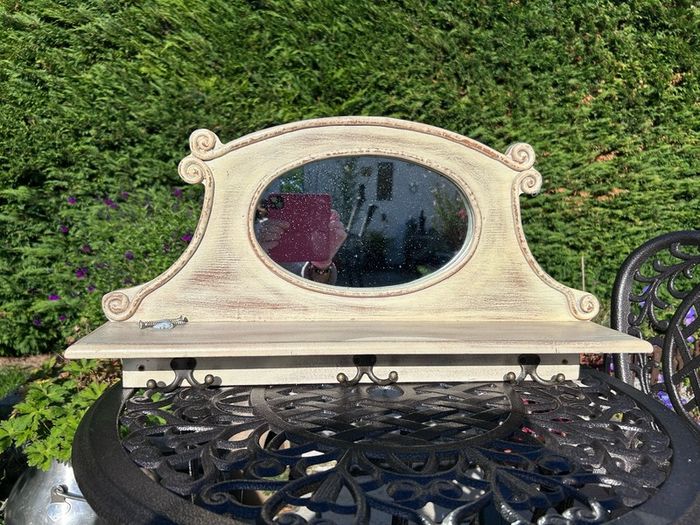 Wall Mirror with shelf and key holder hooks