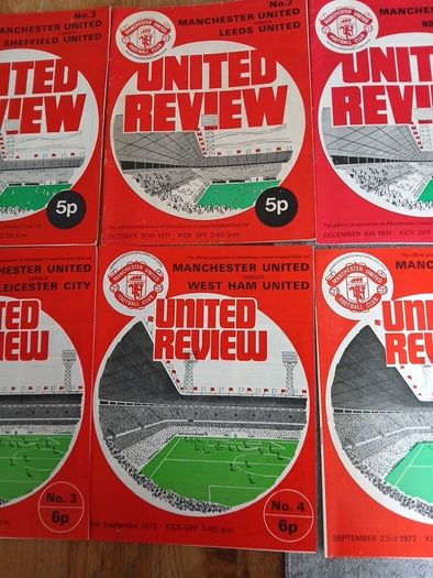 Manchester Utd Football programmes from  '70 onwards