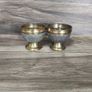 Vintage Brass Pompei Chalice Bowl Goblet Pair Twin Sand Cast Antique Collectable Image 2