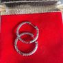 Natural Diamond Loop Earrings Image 2