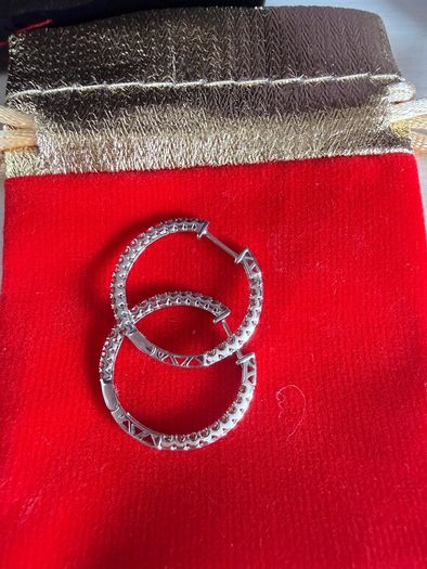 Natural Diamond Loop Earrings