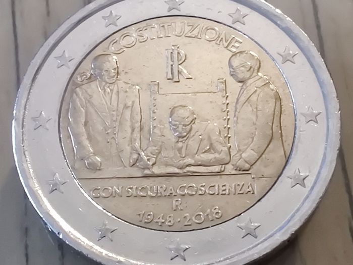 2 Euro 70 Years of Constitution of the Italian Republic