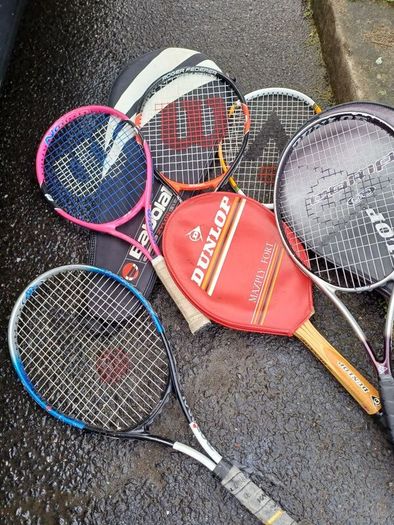 6 Long tennis rackets