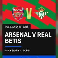 Arsenal Vs Real Betis Aviva Dublin