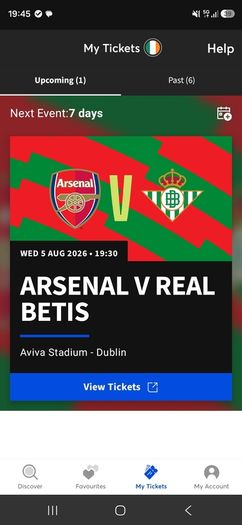 Arsenal Vs Real Betis Aviva Dublin