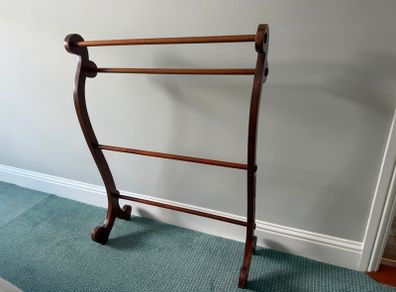 Antique mahogany towel rail