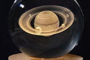 Glass sphere, nightlight, Saturn.