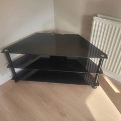 Free Black Glass Corner TV Unit