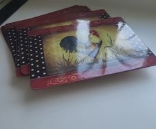 6 Rooster decorated placemats