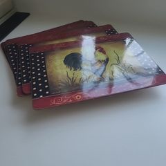 6 Rooster decorated placemats