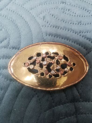 Vintage handmade brass and copper buckle