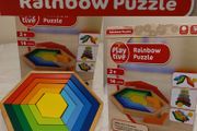 Playtive Wooden Rainbow Puzzle New In Box