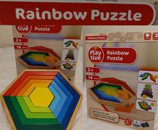 Playtive Wooden Rainbow Puzzle New In Box