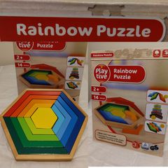 Playtive Wooden Rainbow Puzzle New In Box