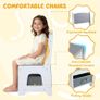 Kids Table and Chairs Set, 4 in 1 Children Activity Desk with 2 Chairs, Reversible Tabletop, Bookshelves and Storage Bins, Wooden Toddler Table Set for Boys Girls (White+Grey, 61x61x56cm) Image 4