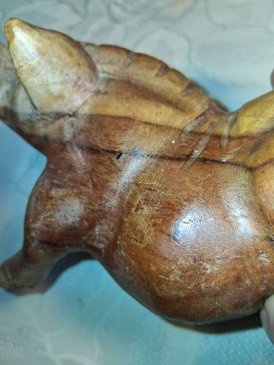 Hardwood Handcarved Pig