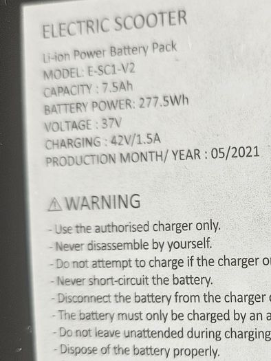 Electric Scooter - For Parts, Spares or Repair