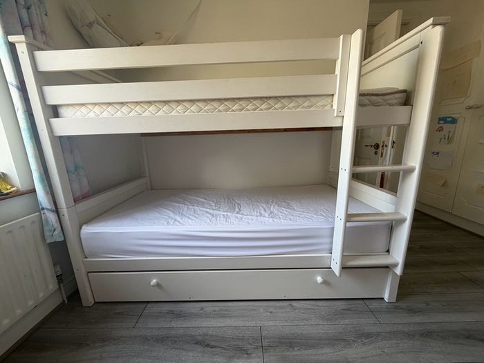 white wooden Bunk Beds