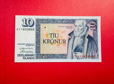 Iceland. 10 Kronur  1961  Pick  48a  ( Uncirculated )
