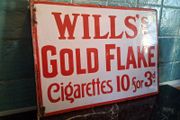 Rare Will's early doublesided enamel sign, flanged