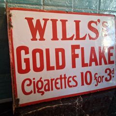 Rare Will's early doublesided enamel sign, flanged