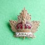 Vintage Canadian WW1 Gilt Enamel Officers Lapel Badge Image 4
