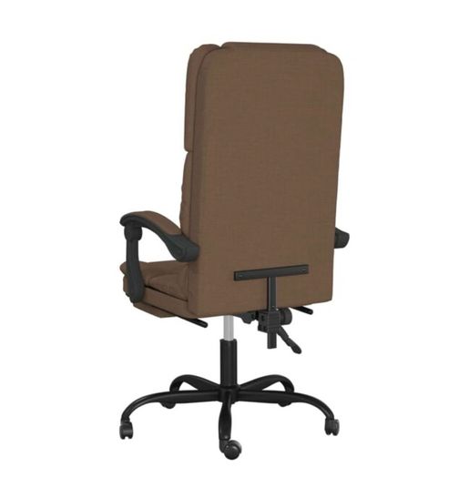 Massage Reclining Office Chair Brown Fabric