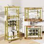4-Tier Liquor Cabinet with wheels,Wine Rack Freestanding Floor, Bar Cart for Liquor Whiskey Wine,Versatile Wine Bottle Display Shelf,Mini Bar for Home Living Room,White Image 4