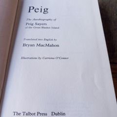 Peig biography hardback, 1976, D18 post 7e