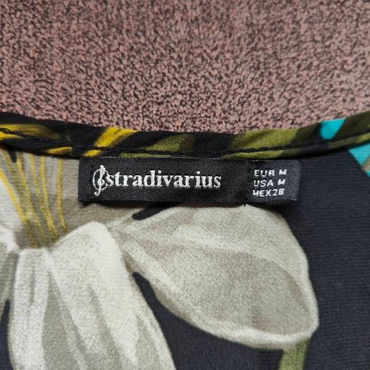 Multi Floral Wrap Long Sleeve Top   Stradivarius, Size M