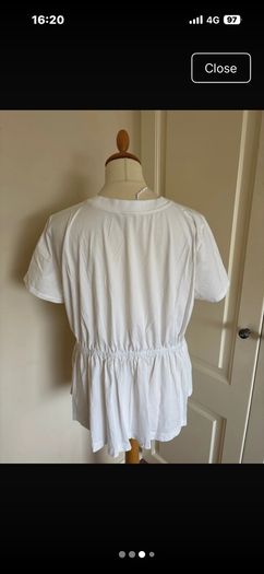 Cos white cotton top size 12