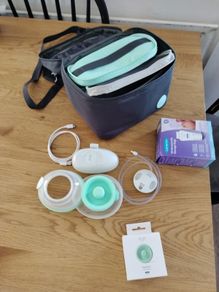 elvie stride hands free, breast pump, carry bag and spare part, hardly used.