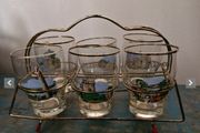 Vintage drinking glasses, in Original box,all different Irish scenes.