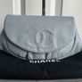 Baby blue Chanel half moon wallet on a chain Image 2