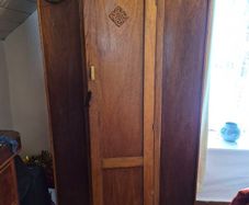 Vintage Art Deco oak hall robe or compact wardrobe