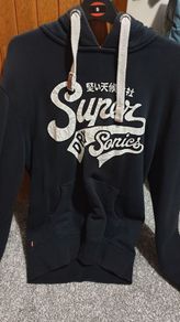 superdry black large medium hoodie