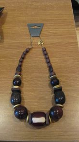 A nice gift idea ladies Pilgrim chunky costume gold plated with brown and plum precious stones