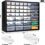 44 Drawer Screw Storage Organiser Cabinet, Wall Mounted Small Parts Storage with Adjustable Dividers, Plastic Tool Drawer Unit for Garage, Workshop & Craft(Black) Image 3