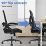 Office Chair Ergonomic Desk Chair, With Adjustable Armrests and Lumbar Support, Height Adjustable, Mesh Computer Chair for Home/Office, Black Image 6