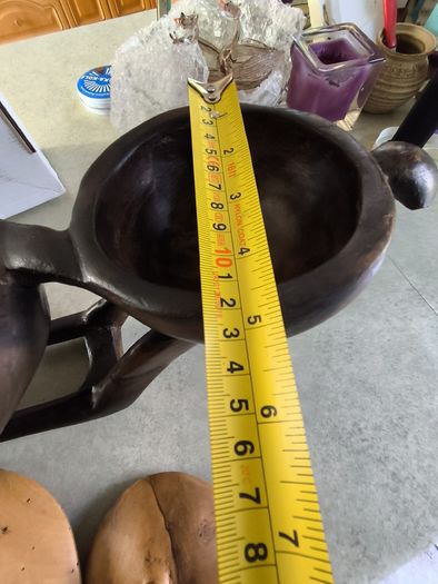 Vintage Hand-Carved African Centerpiece Serving Dish With lids.
